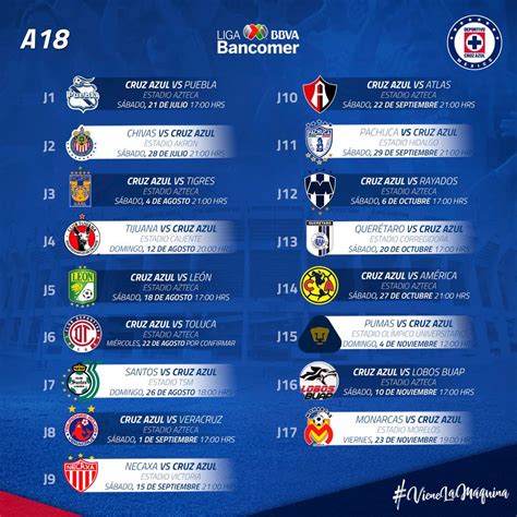 liga mx cruz azul soccer schedule
